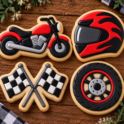 Motorcycle Party Cookies Sugar Cookie 