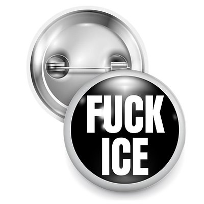 F*ck Ice Wearable Button Pin In Black 