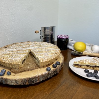 Two Layer Crostata Blueberry and Cream