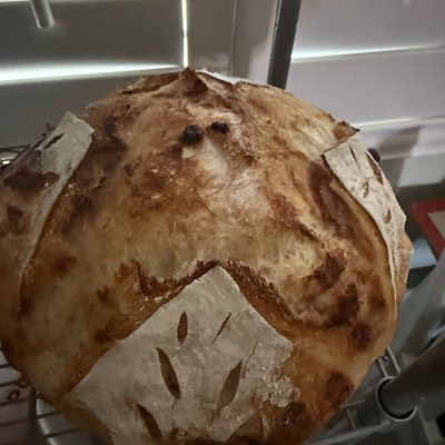 White Chocolate Strawberry Sourdough Boule