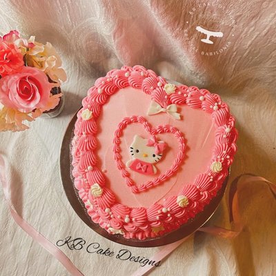 Hello Kitty All Pink Glitter Cake 9” 25-30 Servings 