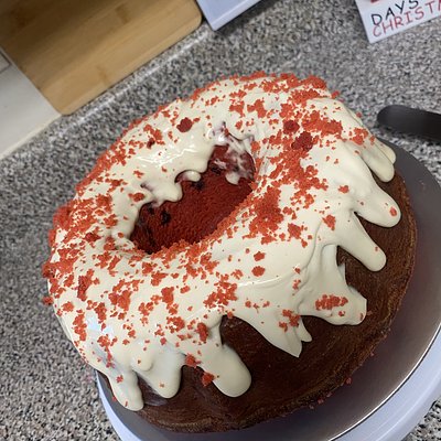 Red Velvet Pound Cake Slice