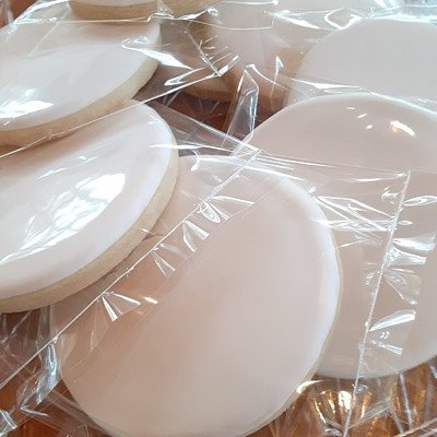 Single Plain White Royal Icing Cookie 