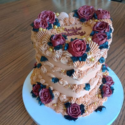 Custom 6 inch 3 layer Heart Cake