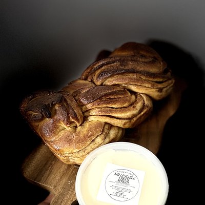 Cinnamon Twist Loaf With Cream Spread 