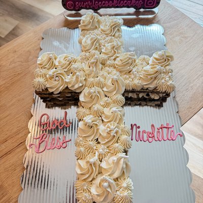 Communion,Confirmation & Baptism Cross Cookie Cake 