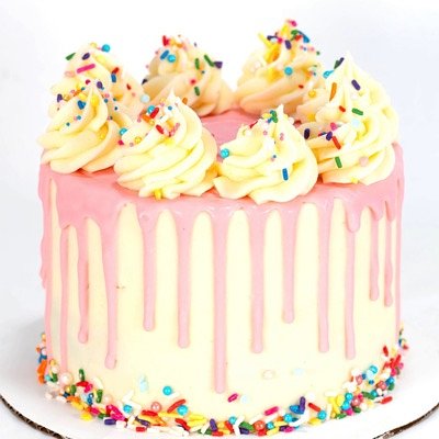 Cake & Icing & Colors Your Choice With Sprinkles With Drip 10 Inch (serves 16-20)