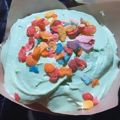 8 Regular Fruity Pebbles Cupcakes With Buttercream Filling 