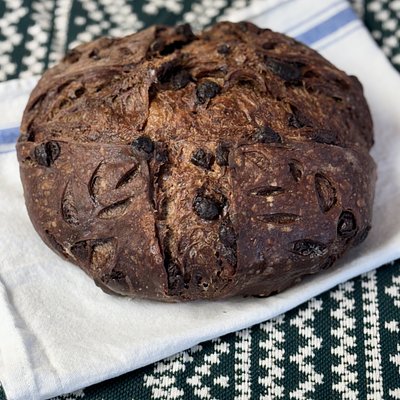 Double Chocolate Espresso Sourdough Loaf: Round Loaf