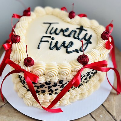 10” 3 Layer Heart Shaped Decorated Cake
