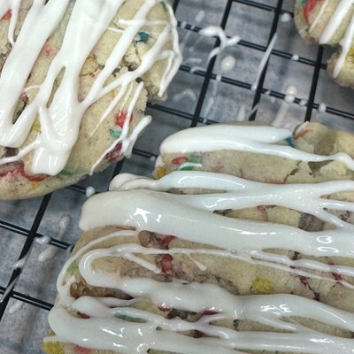 Fruity Pebble Marshmallow Cookie