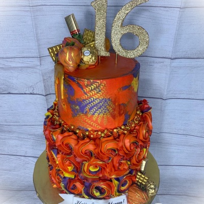 Two Tier Cake (6inch and 8inch)   Feeds  40