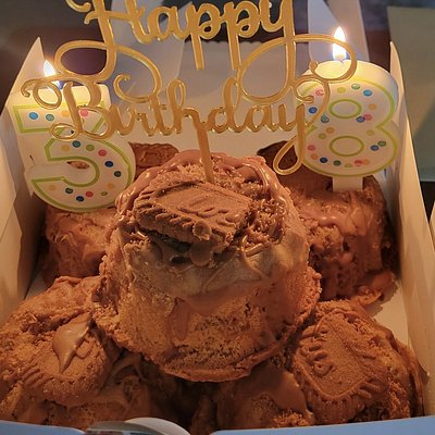 Mini Bundt Biscoff Cookie Butter stacked Birthday Cake!! 
