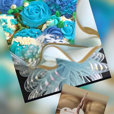 Deluxe Bundle (12 Cupcake Bouquet + 8 Macarons) ⭐️Most Popular⭐️