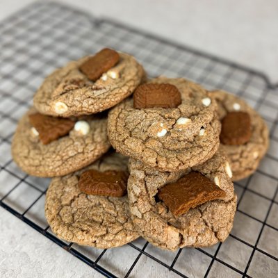 Biscoff Cookie Butter & White Chocolate Cookies