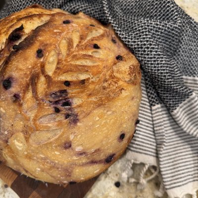 Blueberry Cinnamon Sugar Sourdough Bread 