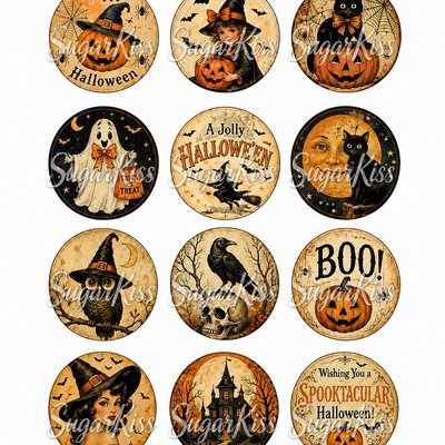 Vintage Halloween Edible Image Topper 