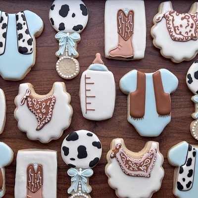 Custom Decorated Sugar Cookies “Howdy Baby” 5 Designs