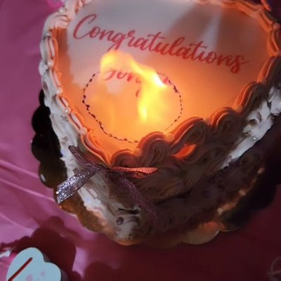 Burn Away Cake  9" heart cake 