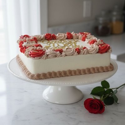 1/4 Sheet Cake( 2 Layers-30 To 36 Servings)