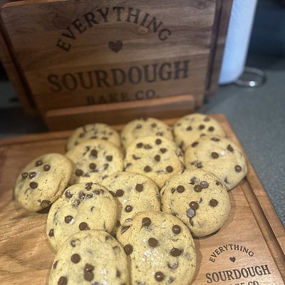 4 Jumbo Brown Butter Sourdough Chocolate Chip Cookies 