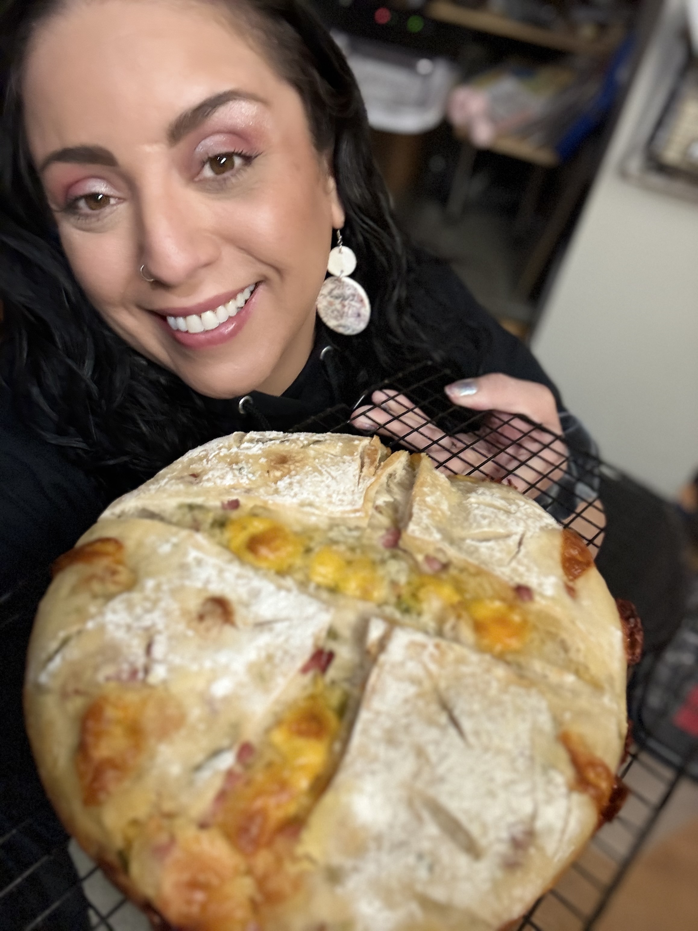 Ham, Cheddar And Jalepeno sourdough Loaf