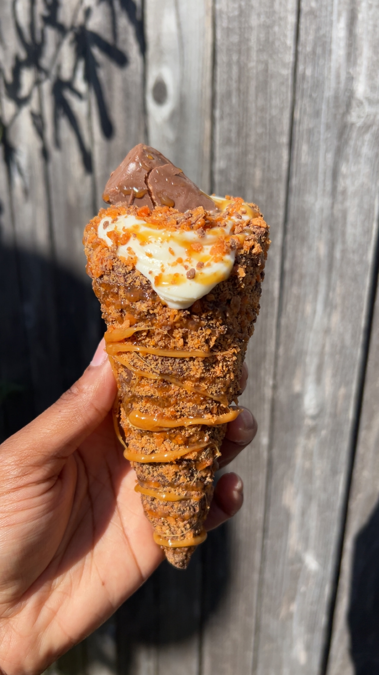Butterfinger Cheesecake Cone