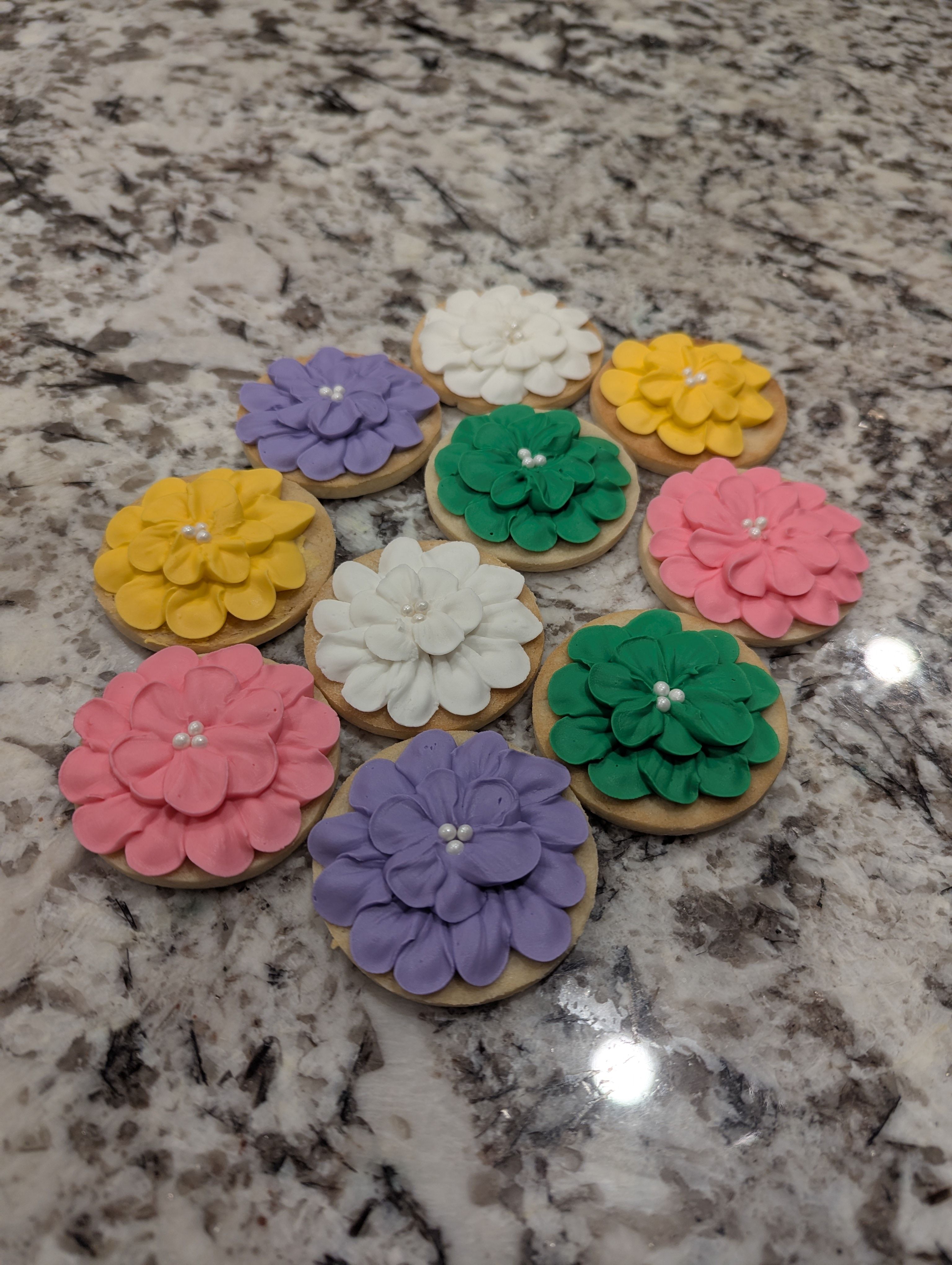 Piped Flower Cookies
