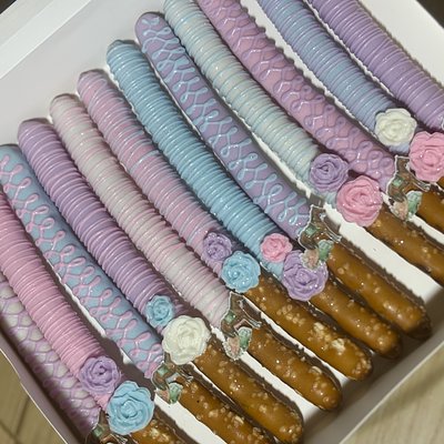  Chocolate Dipped Pretzel Rods (Dozen)