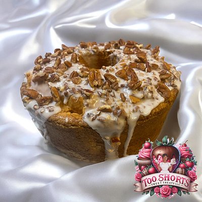 Butter Pound Cake W/ Vanilla Pecan Glaze 