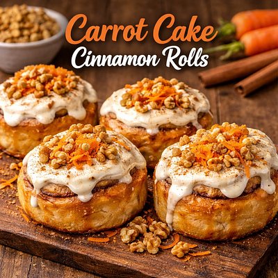 Carrot Cake Cinnamon Rolls 4 For $16 6 For $20