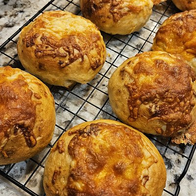 Cheddar Sourdough Bagels (4)