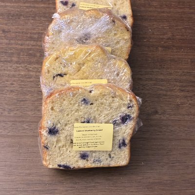 Lemon Blueberry Bread Sliced