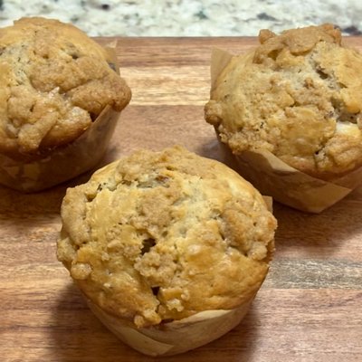 White Chocolate Pecan Sourdough Muffins 