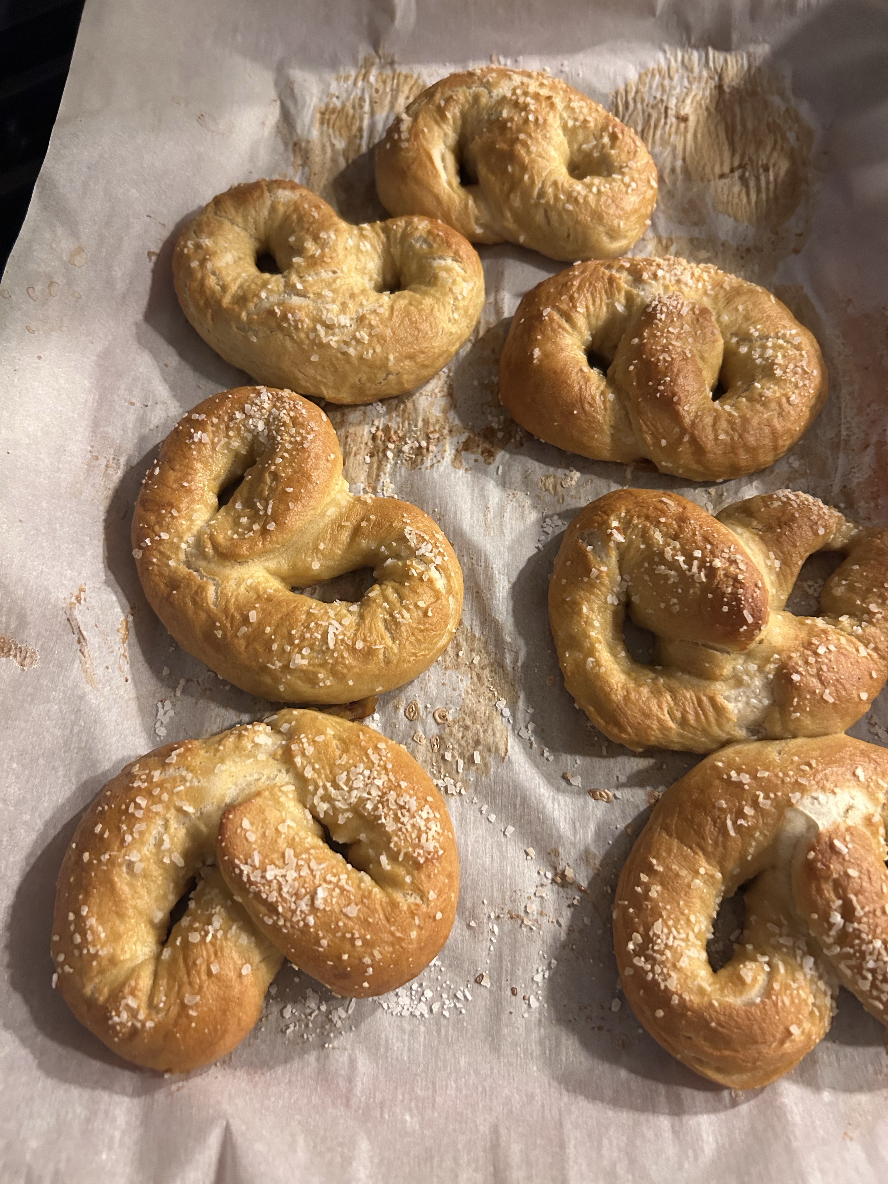 Soft Sourdough Pretzels