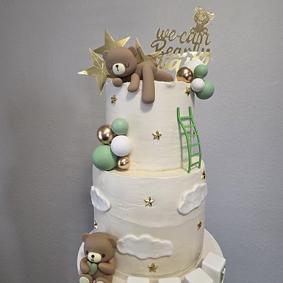 We Can Bearly Wait 2 Tier Cake 
