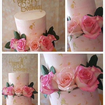 FLORAL HAPPY BIRTDAY CAKE