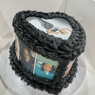 8” Picture Heart Cake with Picture On Top