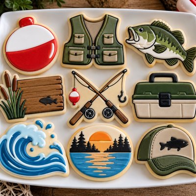 Fishing Team Party Set Sugar Cookie