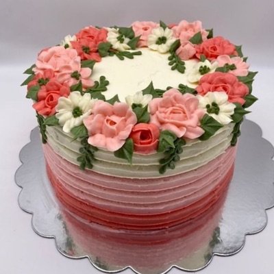 8” Floral Cake 