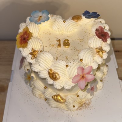 Two Layer 6 Inch Heart Cake 