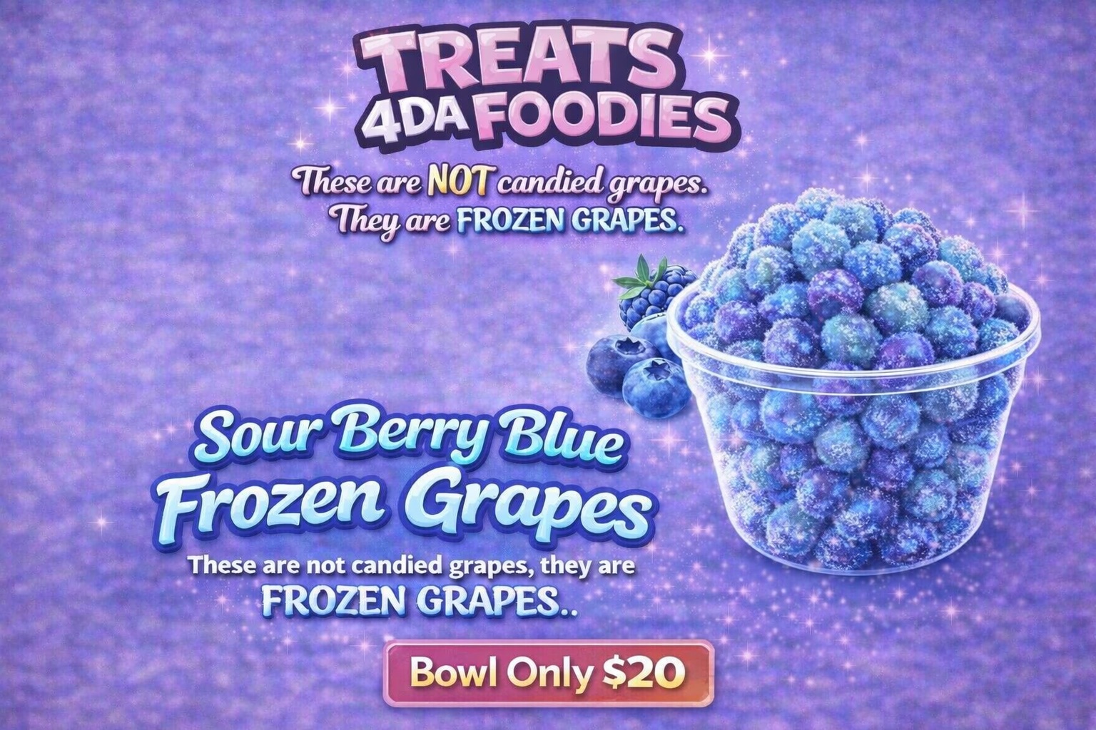 Soft Frozen Sour Grapes “SOUR BERRY BLUE”