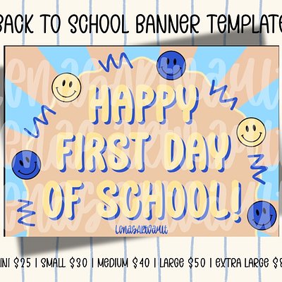 Groovy First Day Of School Painted Banner