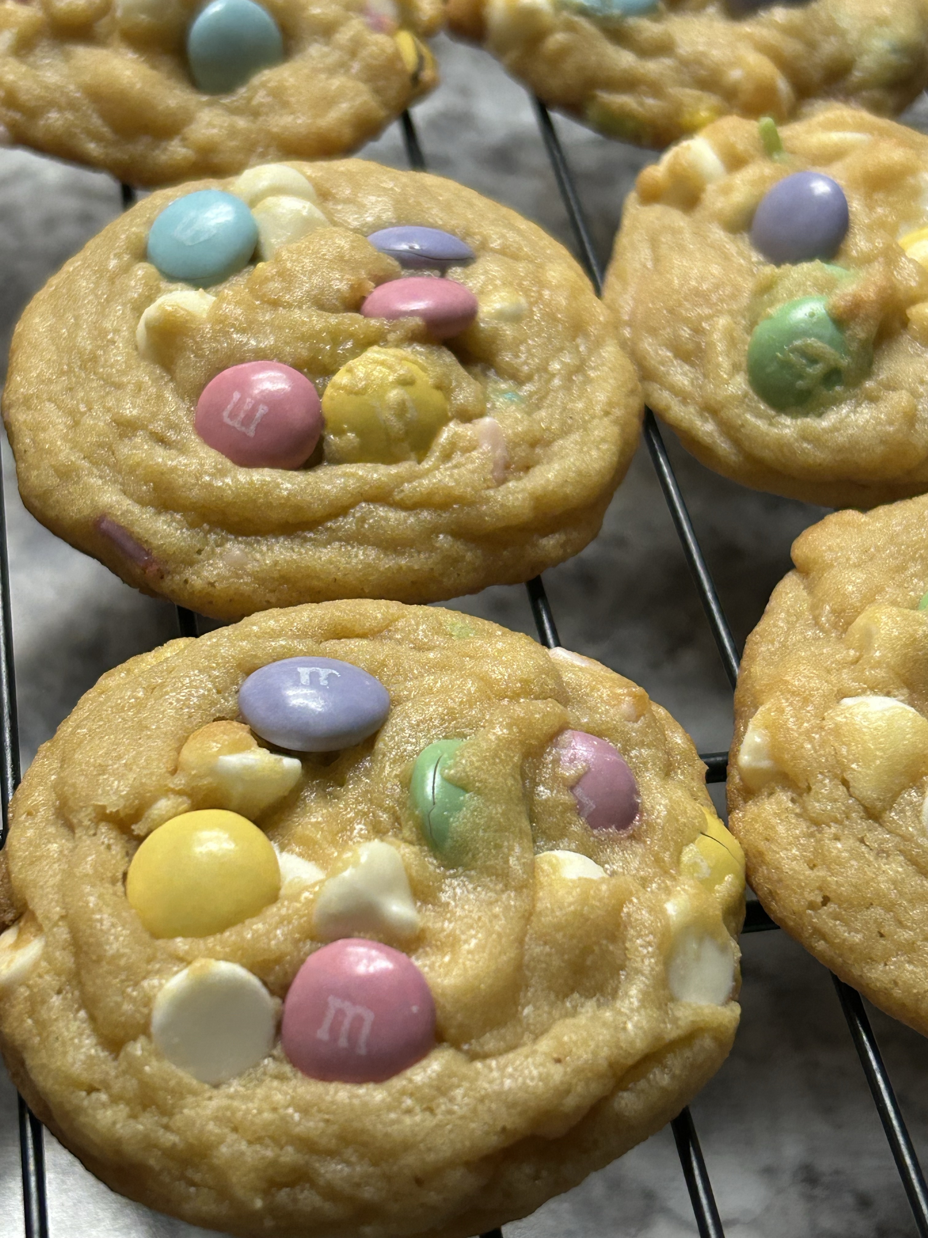 1/2 Dozen soft baked cookie with sweet white chocolate chips & m&m’s 