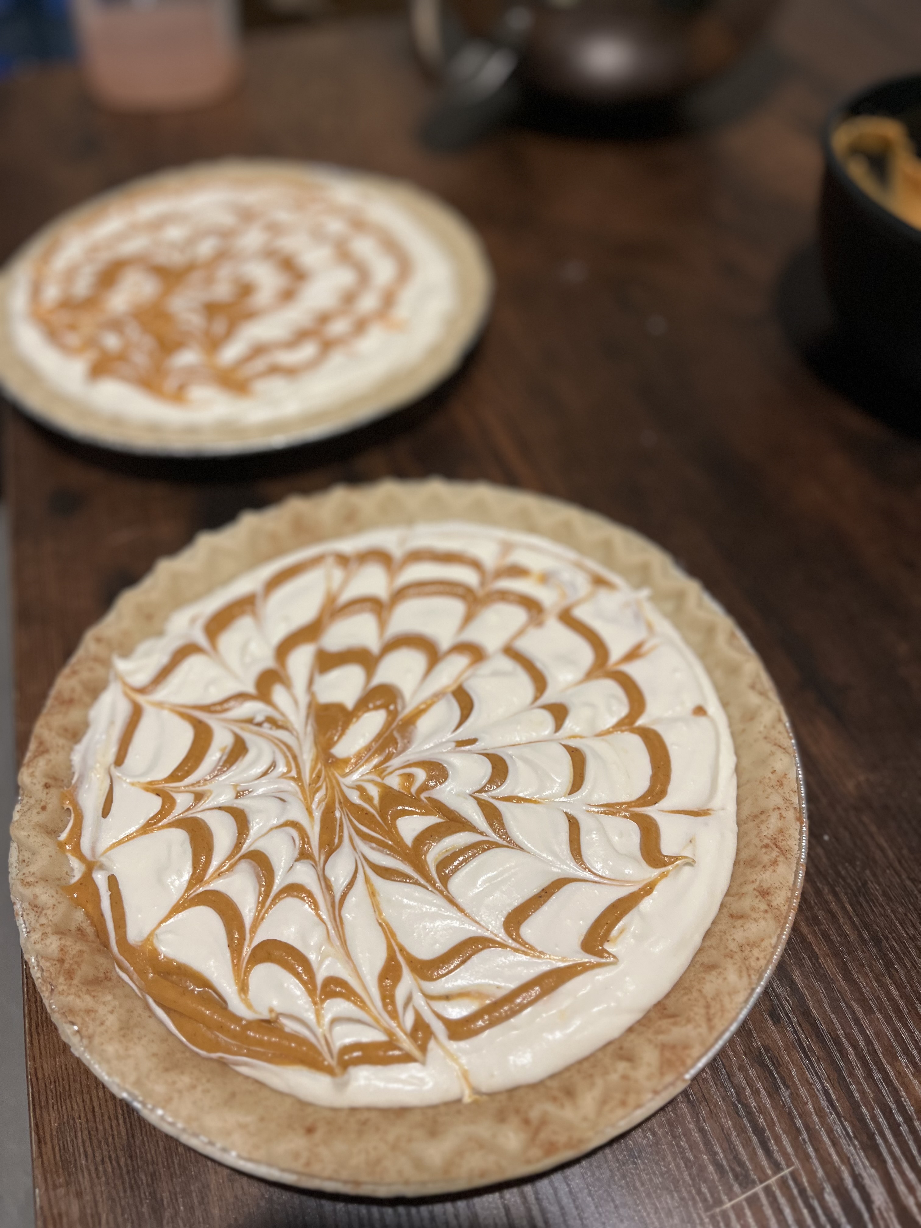Sweet Potato Cheesecake Swirl Pie