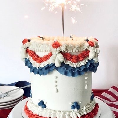 4th Of July Sparkler Cake 