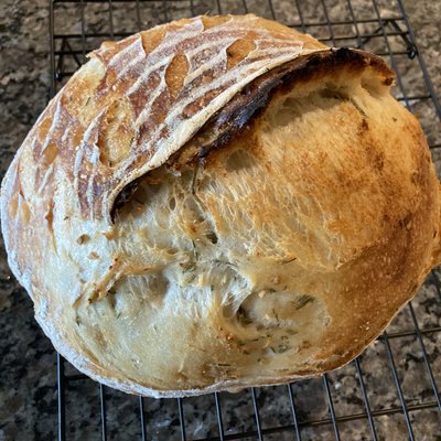 Rosemary Garlic Sourdough Boule