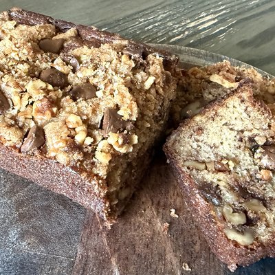 Banana Nut (walnuts) Chocolate Chip Mini Loaf w/ Streusel Topping 