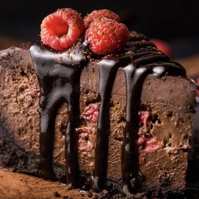 Chocolate Raspberry Cheesecake Slice 
