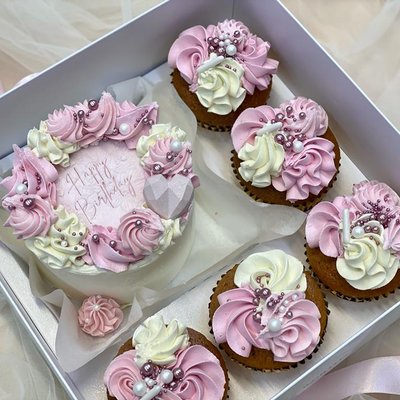 Bento Cake plus 5 Cupcakes 
